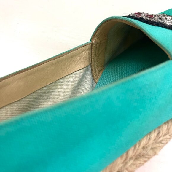 Christian Louboutin crest logo Turquoise Nanou Orlato Espadrille flats - Picture 8 of 14